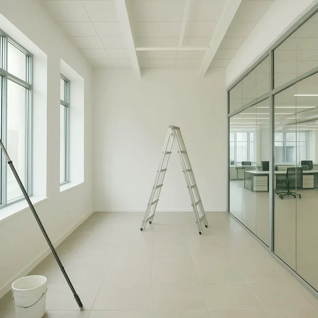 Freshly painted commercial office interior ready for business