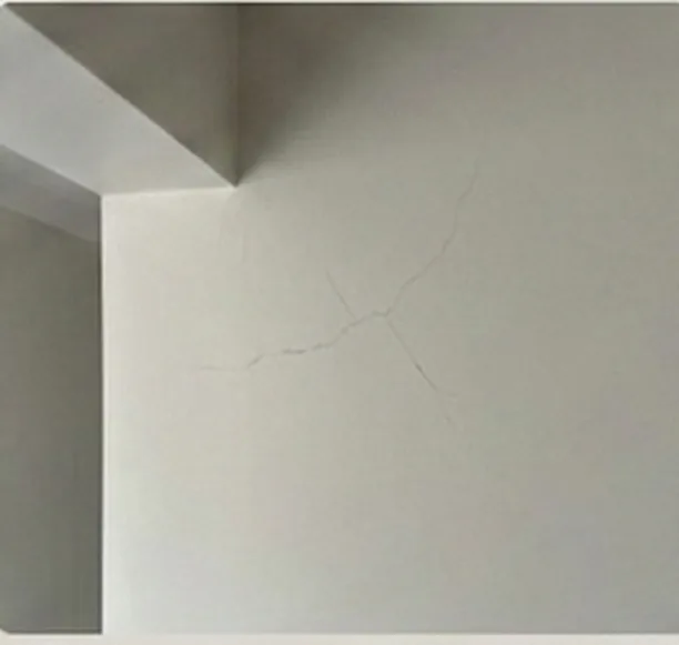 Plaster and crack repair being carried out before a Level 5 skim coat